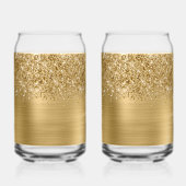 Glänzender Gold-Glamour-Name Dosenglas (Rückseite)