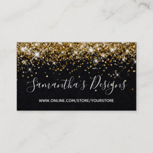Glänzender Gold-Glitter Online-Shop Premium Schwar Visitenkarte