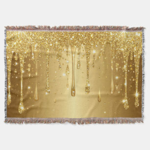 Glänzender Gold Glitter Tropfen Hintergrund Decke