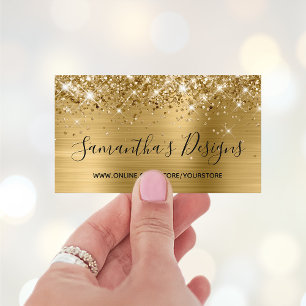 Glänzender Goldfolien-Online-Shop Visitenkarte