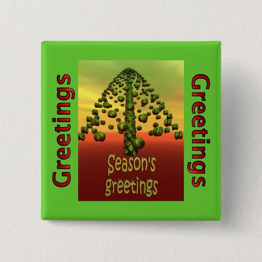 glänzender grüner Baum 3D Button (Vorderseite)