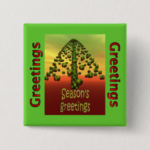glänzender grüner Baum 3D Button