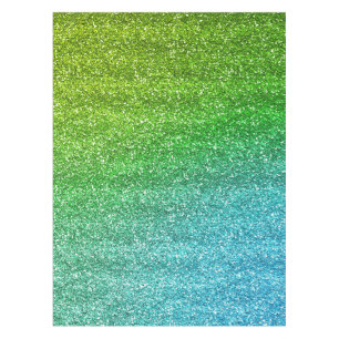 Glänzender grüner und blauer Farbverlauf Glitter Tischdecke