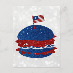 Glänzender Hamburger 4. Juli Postkarte