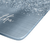 Glänzender Hellblauer Glam Name Schneidebrett (Ecke)