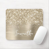 Glänzender Hellgold Glam Name Mousepad (Mit Mouse)