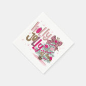 Glänzender Holly Jolly Weihnachtsbaum Serviette (Ecke)