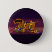 Glänzender Hund Button (Vorderseite)