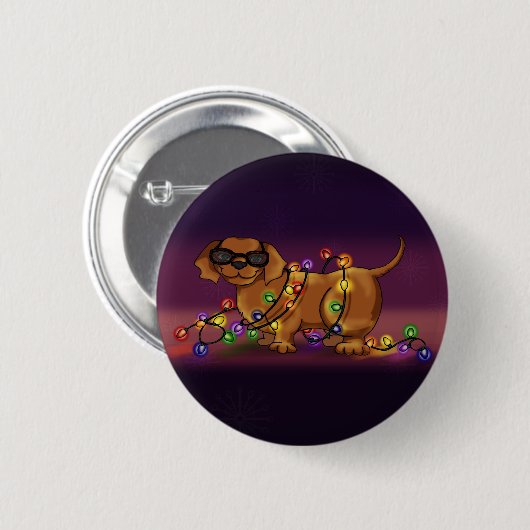 Glänzender Hund Button (Vorne & Hinten)