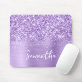 Glänzender Lavendel-Glamour-Name Mousepad (Mit Mouse)