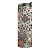 Glänzender Leoparden Druck Thermosbecher (Nach links gedreht)