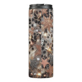 Glänzender Leoparden Druck Thermosbecher (Rückseite)