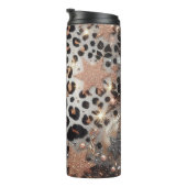 Glänzender Leoparden Druck Thermosbecher (Nach rechts gedreht)