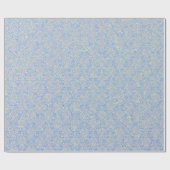 Glänzender Luxus-Damaskus & Glitter - Hellblau Geschenkpapier (Flach)