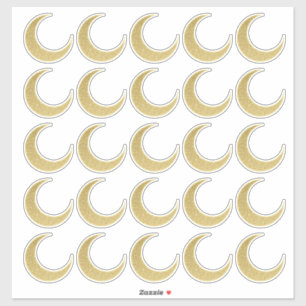 Glänzender Mond-Sticker Set in Gold Aufkleber