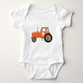 Glänzender orange Traktor Baby Strampler (Vorderseite)