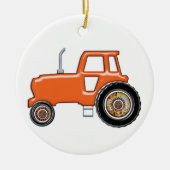 Glänzender orange Traktor Keramikornament (Vorne)