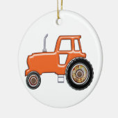 Glänzender orange Traktor Keramikornament (Links)