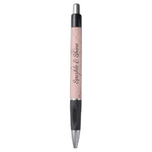 Glänzender Rosa Blush Roségold Glitter Funkeln Kugelschreiber