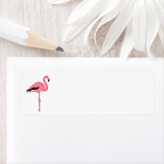 Glänzender rosa Flamingo Strand Weihnachten (Insitu)