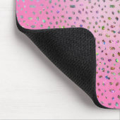 Glänzender rosa Gepardendruck Mousepad (Ecke)
