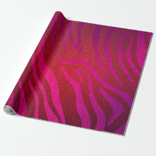 Glänzender Rosa Glam Zebradruck Tierprint Mädchenp Geschenkpapier