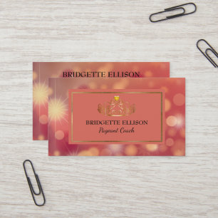 Glänzender Rosa Rot Gold Glänzender Schönheitswett Visitenkarte