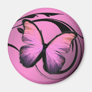 Glänzender Rosa-Schellfisch des Schmetterlings-31 Magnet