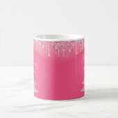 Glänzender rosa Weihnachtsbaum Kaffeetasse (Mittel)