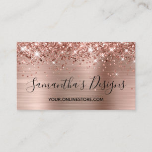 Glänzender Rose Gold Folie Online Shop Kontaktinfo Visitenkarte