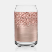Glänzender Roségold Glam Name Dosenglas (Rückseite)