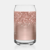 Glänzender Roségold Glam Name Dosenglas (Links)