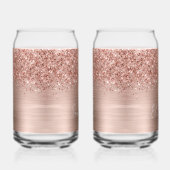 Glänzender Roségold Glam Name Dosenglas (Rechts)