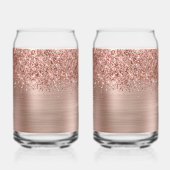 Glänzender Roségold Glam Name Dosenglas (Rückseite)