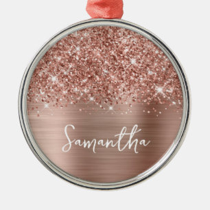 Glänzender Roségold Glamour Name Ornament Aus Metall