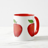 Glänzender roter Apfel Tasse (VorderseiteRechts)