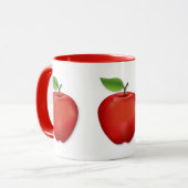 Glänzender roter Apfel Tasse (Vorderseite Links)