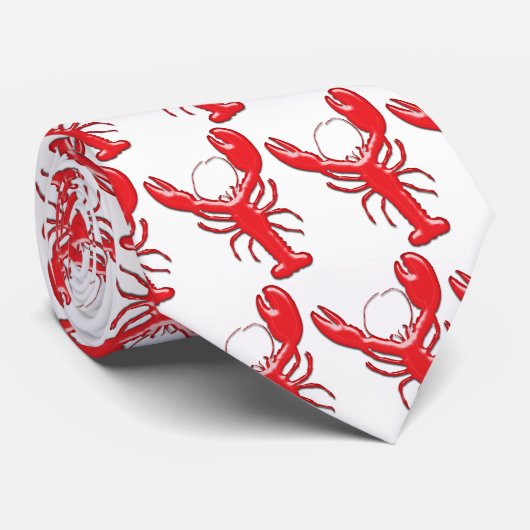 Glänzender roter Hummer Krawatte (Gerollt)