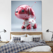 Glänzender roter Roboterhund Leinwanddruck (Insitu (Schlafzimmer))