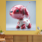 Glänzender roter Roboterhund Leinwanddruck (Insitu (Wohnzimmer))