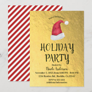 Glänzender roter Weihnachtsmann-Weihnachtsfeier-Hu Einladung
