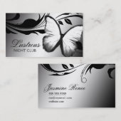 Glänzender Schmetterling 311 Schwarz-weiß Visitenkarte (Vorne/Hinten)