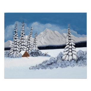 Glänzender Schneewinter Poster