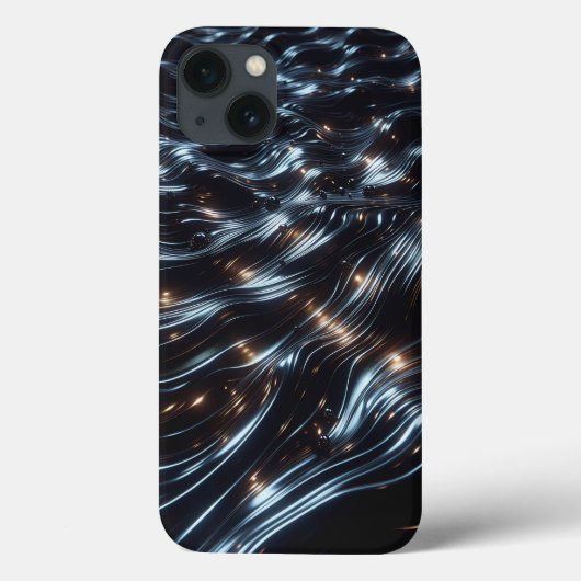 Glänzender schwarzer Chrome-Flüssigkeitshandykoffe Case-Mate iPhone Hülle (Rückseite)