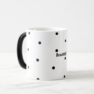 Glänzender schwarzer Punkte-Mug – minimalistisches Verwandlungstasse