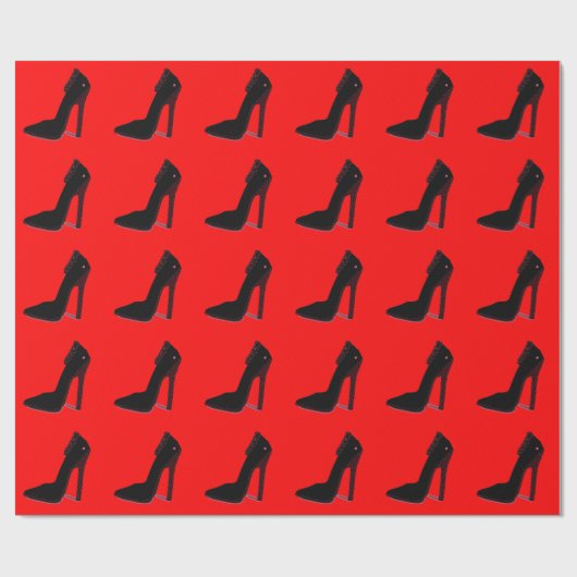 GLÄNZENDER SCHWARZER SCHUH GESCHENKPAPIER (Flach)