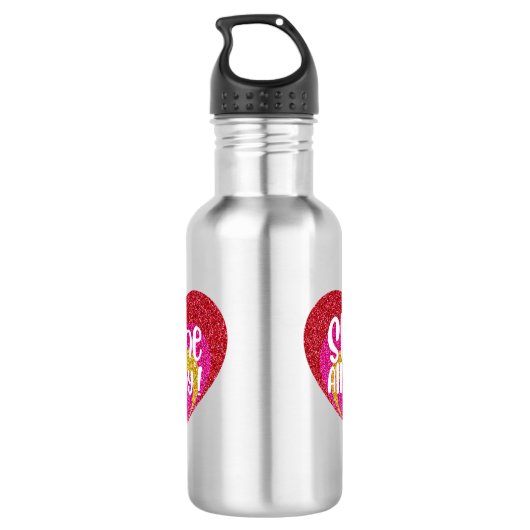 glänzender Tag Edelstahlflasche (Rückseite)