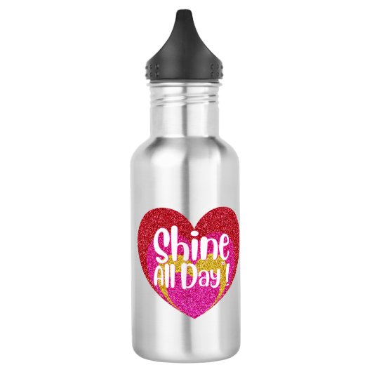 glänzender Tag Edelstahlflasche (Links)