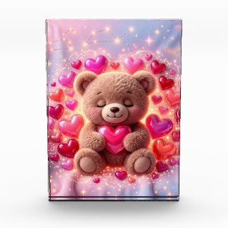 Glänzender Teddy Liebes Foto Block 💖Foto Block