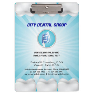 Glänzender Zahn-Zahnarzt Klemmbrett